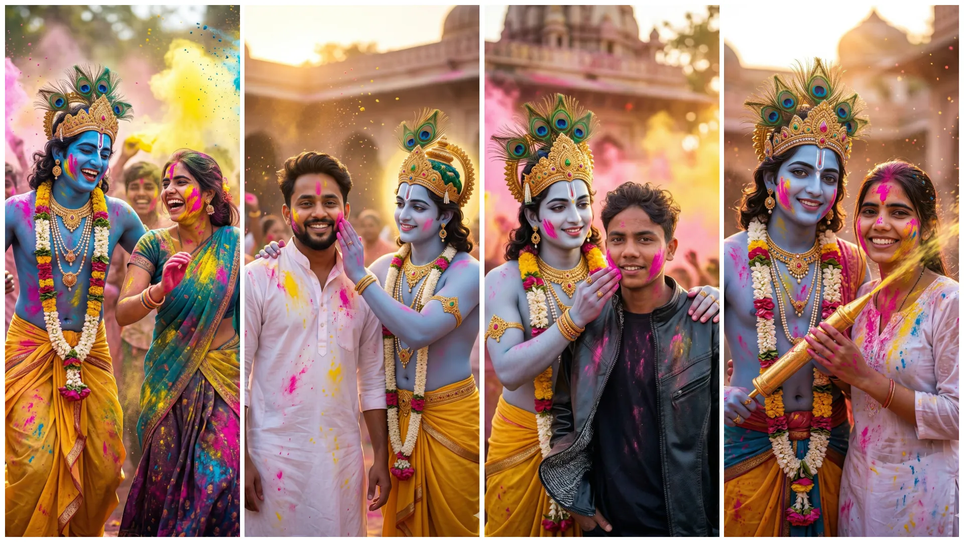 Lord Krishna Holi Ai Photo Editing Prompts