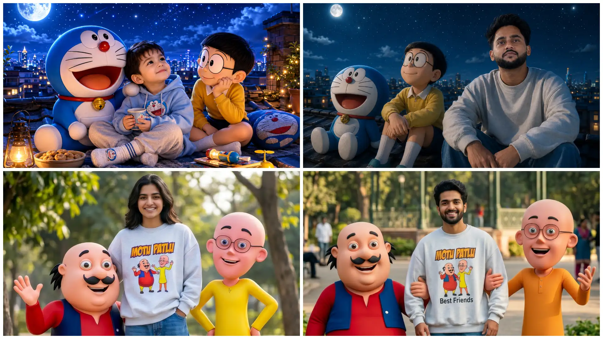 Photo With Doraemon, Motu Patlu Prompts